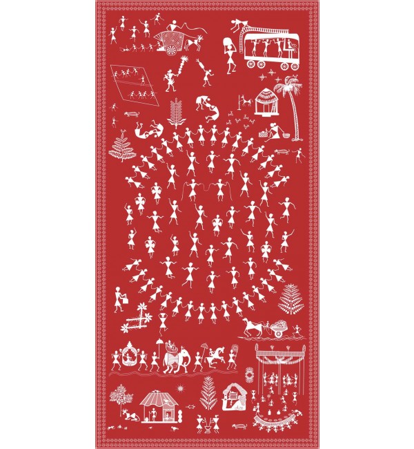 Warli Design Laminate Sheet with Suede (SUD) Finish Create 1 mm | Greenlam Laminates